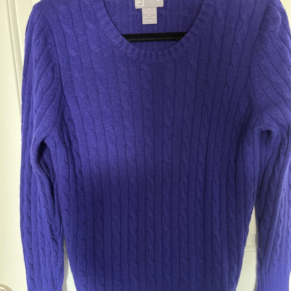 JCP Merino wool blend Purple Cable Knit Sweater